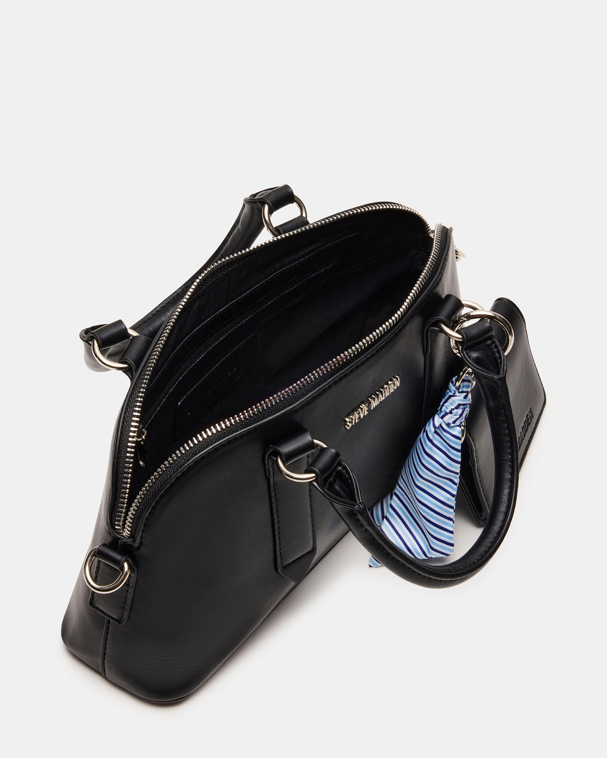 CALLY Bag Black Dome Satchel Top-Handle Crossbody Women's Handbag Steve Madden BLACK