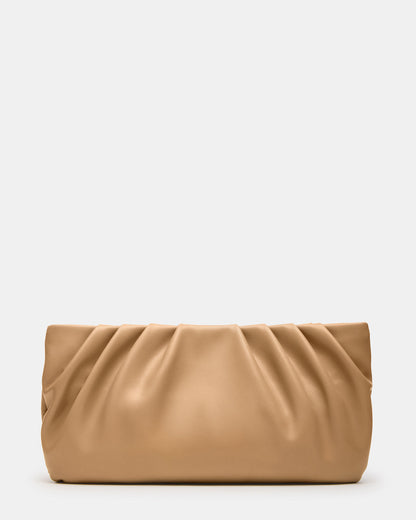 NIKA Chestnut Women's Pleated Crossbody Clutch Handbag Steve Madden CHESTNUT