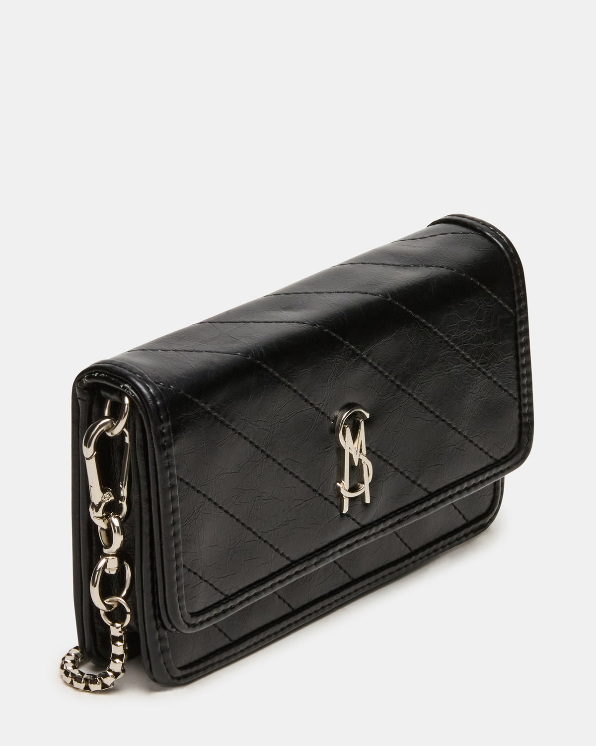 RELAX Bag Black Logo Chain Strap Crossbody Handbag Steve Madden BLACK