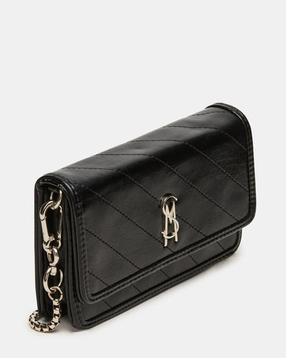 RELAX Bag Black Logo Chain Strap Crossbody Handbag Steve Madden BLACK