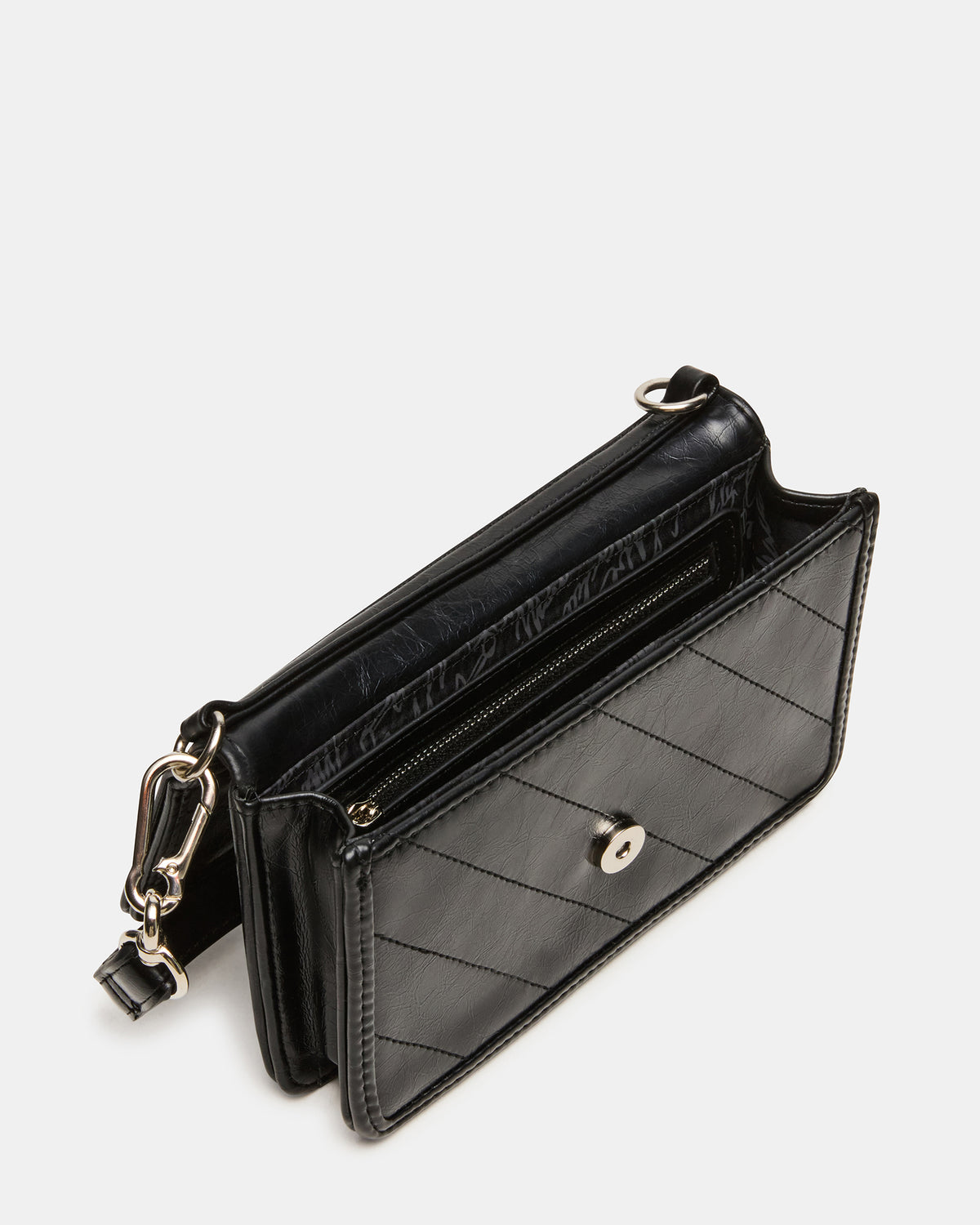 RELAX Bag Black Logo Chain Strap Crossbody Handbag Steve Madden BLACK