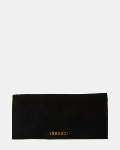 SMOOTH Bag Black Velvet Envelope Logo Crossbody Clutch Handbag Steve Madden BLACK VELVET
