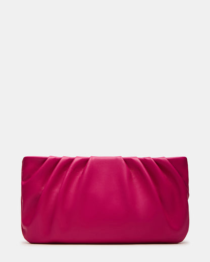 NIKA Fuchsia Women's Pleated Crossbody Clutch Handbag Steve Madden FUCHSIA