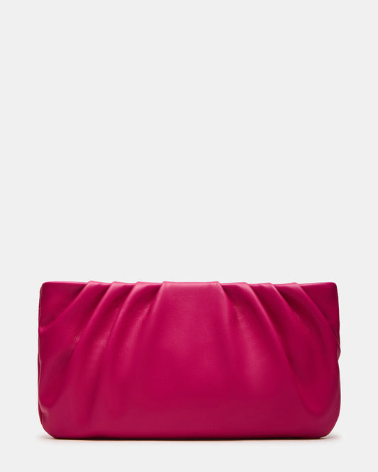 NIKA Fuchsia Women's Pleated Crossbody Clutch Handbag Steve Madden FUCHSIA