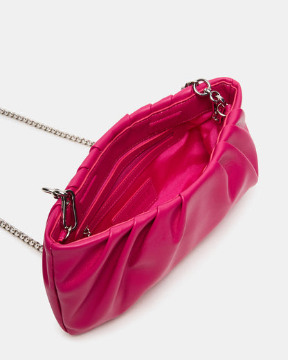 NIKA Fuchsia Women's Pleated Crossbody Clutch Handbag Steve Madden FUCHSIA