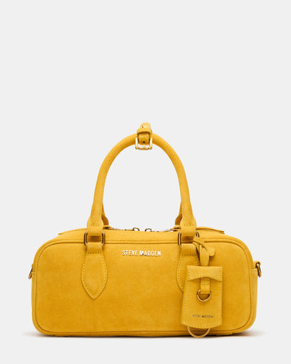 MERIT Bag Mustard Suede Top-Handle Satchel Crossbody Handbag Steve Madden MUSTARD SUEDE