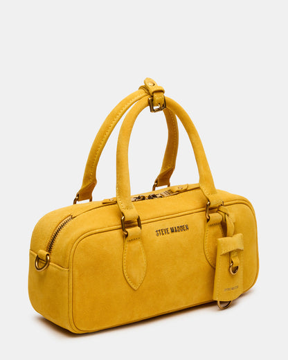 MERIT Bag Mustard Suede Top-Handle Satchel Crossbody Handbag Steve Madden MUSTARD SUEDE