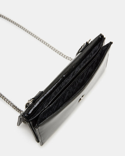 JULIANA Bag Black Patent Crossbody Clutch Handbag Steve Madden BLACK PATENT