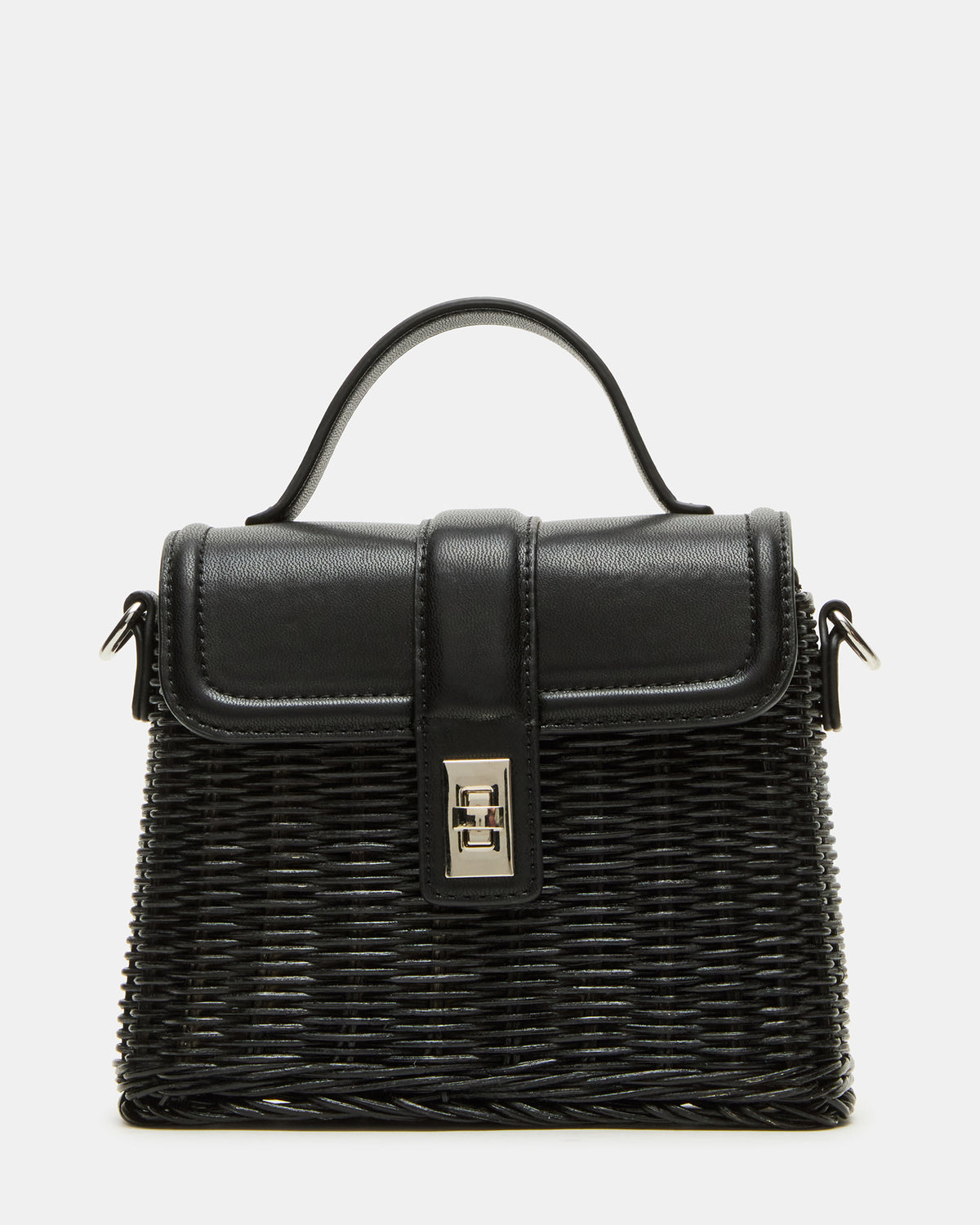 CRISTY Bag Black Wicker Top-Handle Sraw Crossbody Handbag Steve Madden BLACK