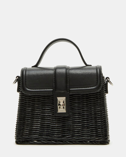 CRISTY Bag Black Wicker Top-Handle Sraw Crossbody Handbag Steve Madden BLACK
