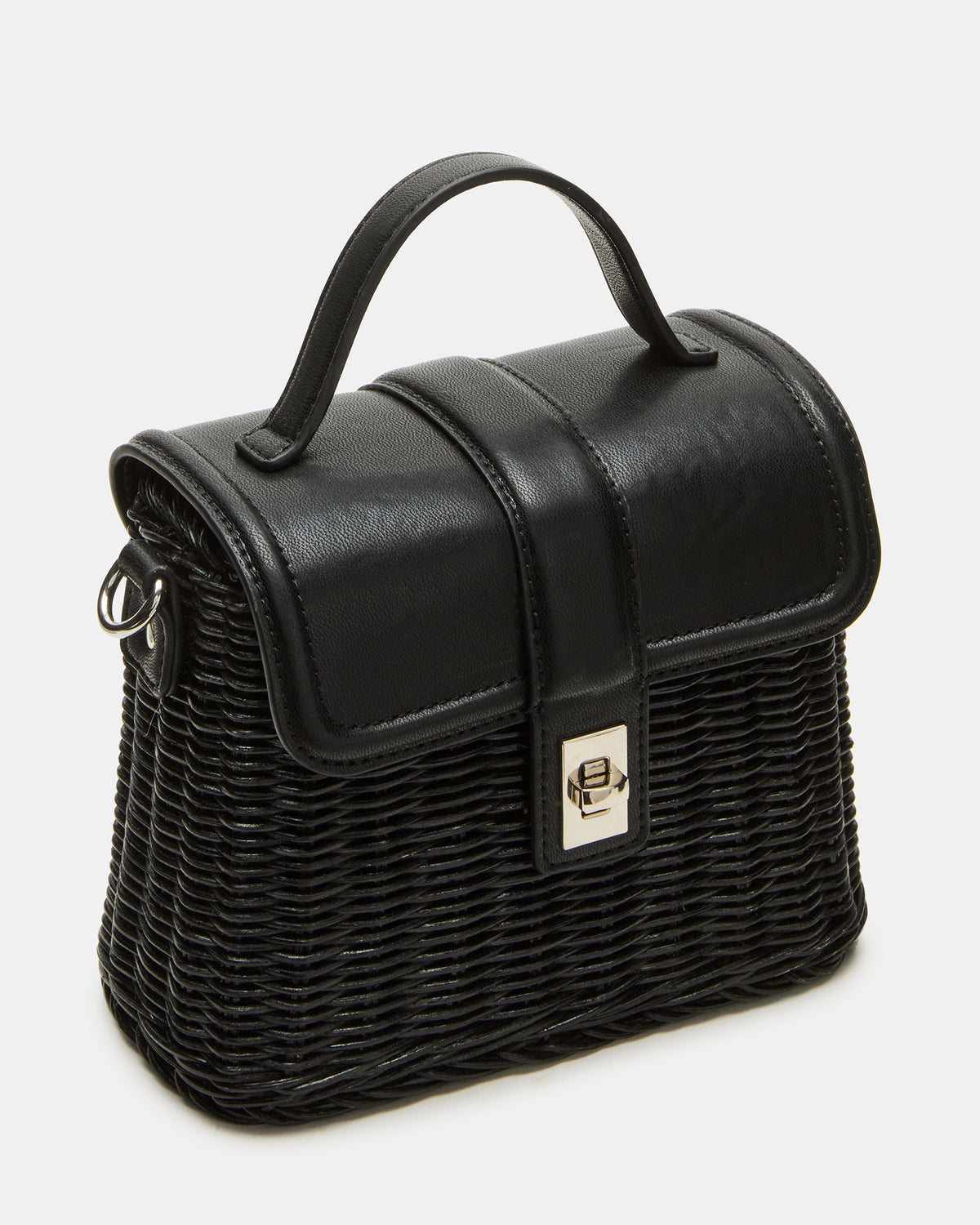 CRISTY Bag Black Wicker Top-Handle Sraw Crossbody Handbag Steve Madden BLACK