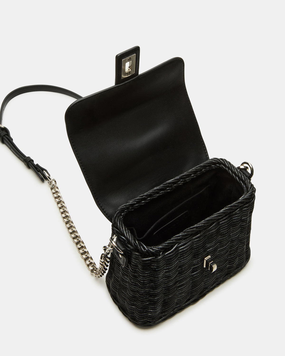 CRISTY Bag Black Wicker Top-Handle Sraw Crossbody Handbag Steve Madden BLACK