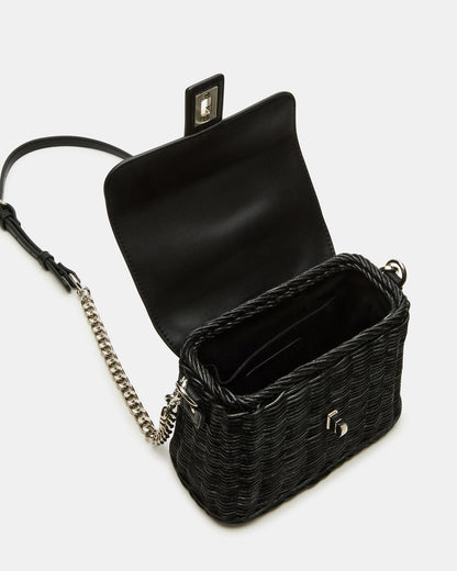 CRISTY Bag Black Wicker Top-Handle Sraw Crossbody Handbag Steve Madden BLACK