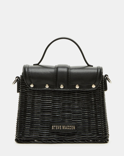 CRISTY Bag Black Wicker Top-Handle Sraw Crossbody Handbag Steve Madden BLACK