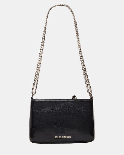 SKY Bag Black/Silver Moto Rhinestone Embellished Stud Crossbody Handbag Steve Madden BLACK SILVER