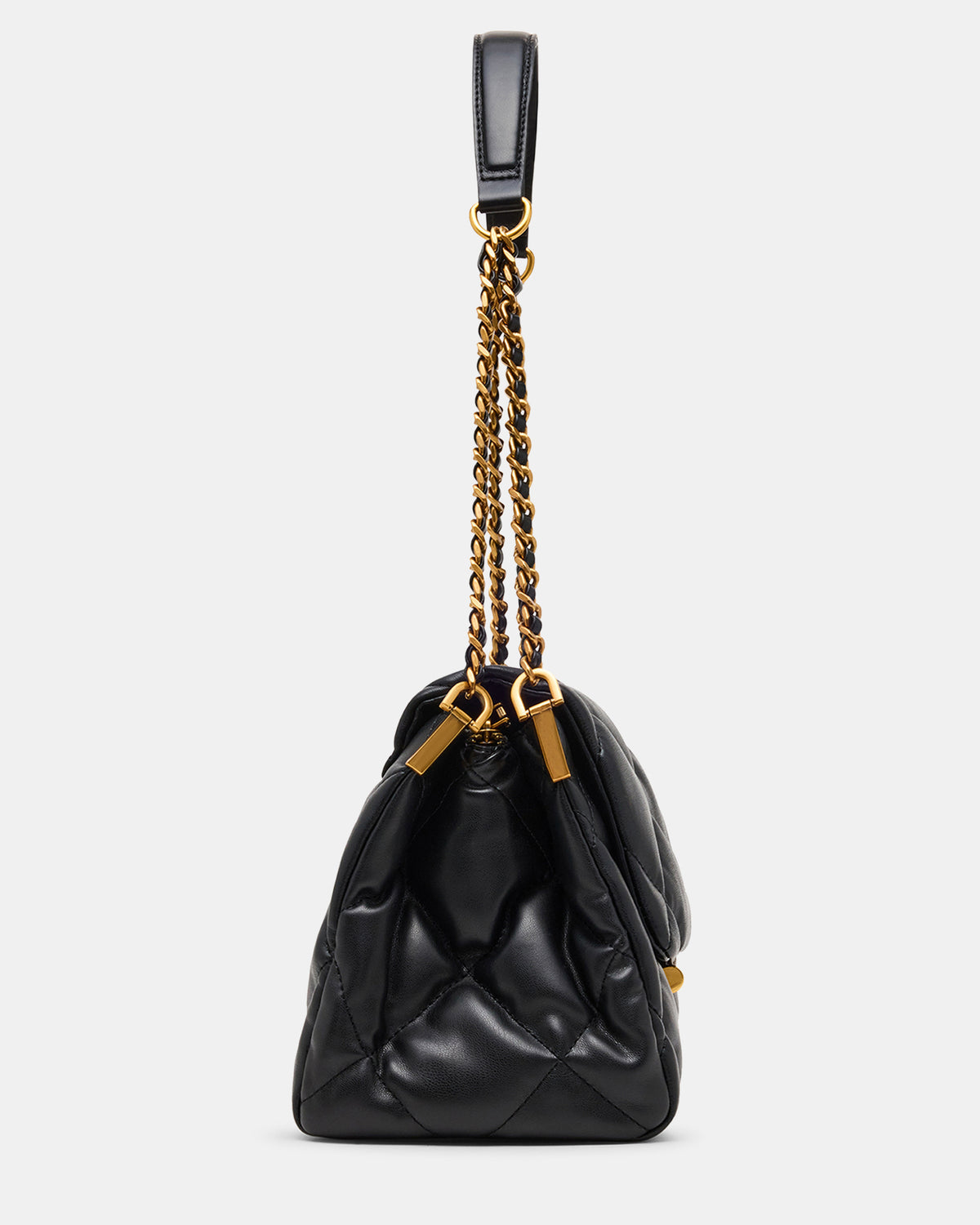 COLETTE Bag Black/Gold Quilted Chain Shoulder Handbag Steve Madden BLACK GOLD