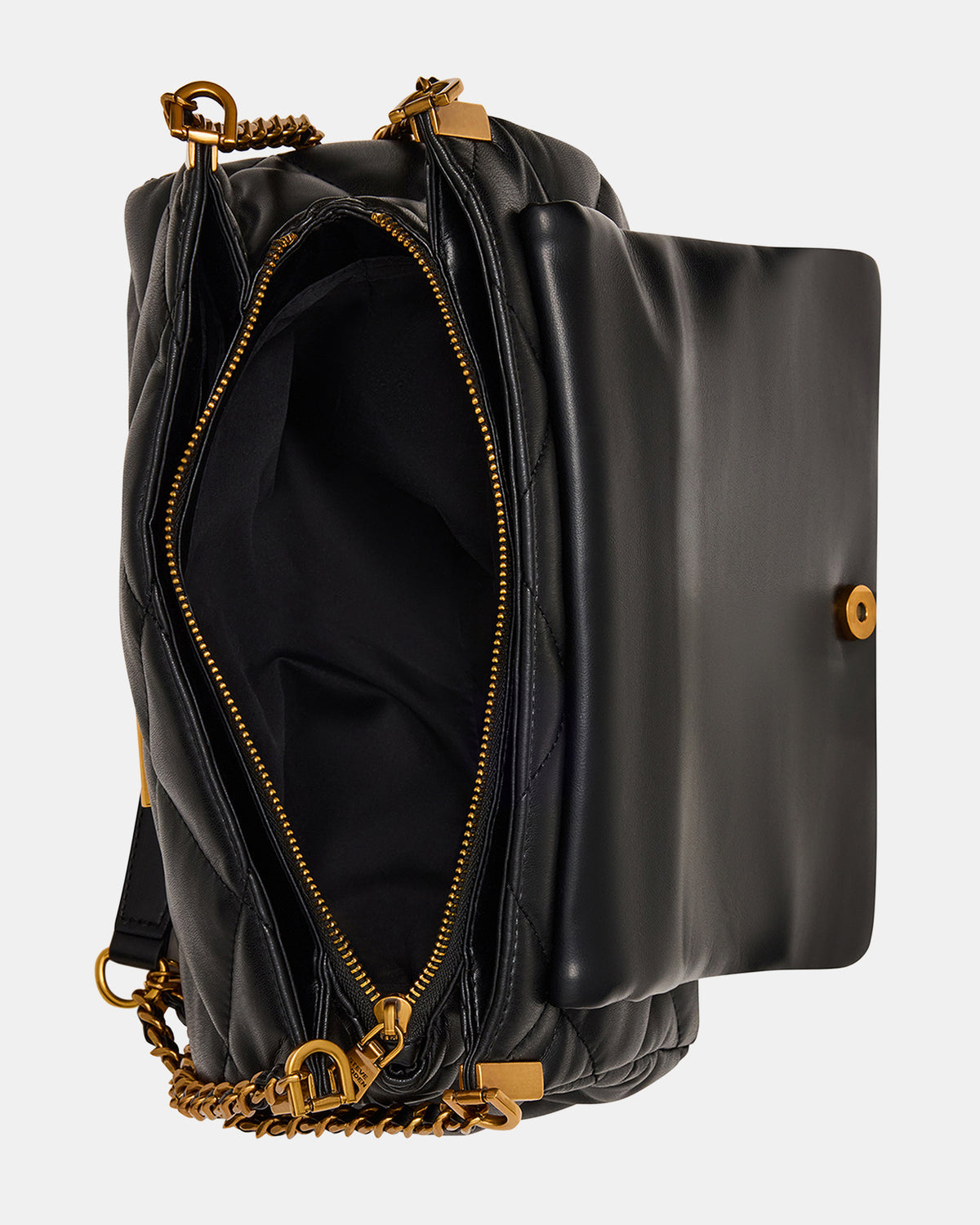COLETTE Bag Black/Gold Quilted Chain Shoulder Handbag Steve Madden BLACK GOLD