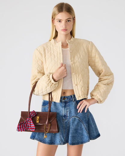 MILAN Bag Chocolate Elongated Menswear-Inspired Shoulder Strap Handbag Steve Madden CHOCOLATE