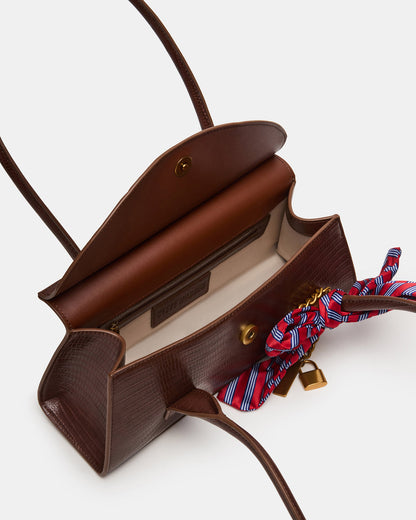 MILAN Bag Chocolate Elongated Menswear-Inspired Shoulder Strap Handbag Steve Madden CHOCOLATE