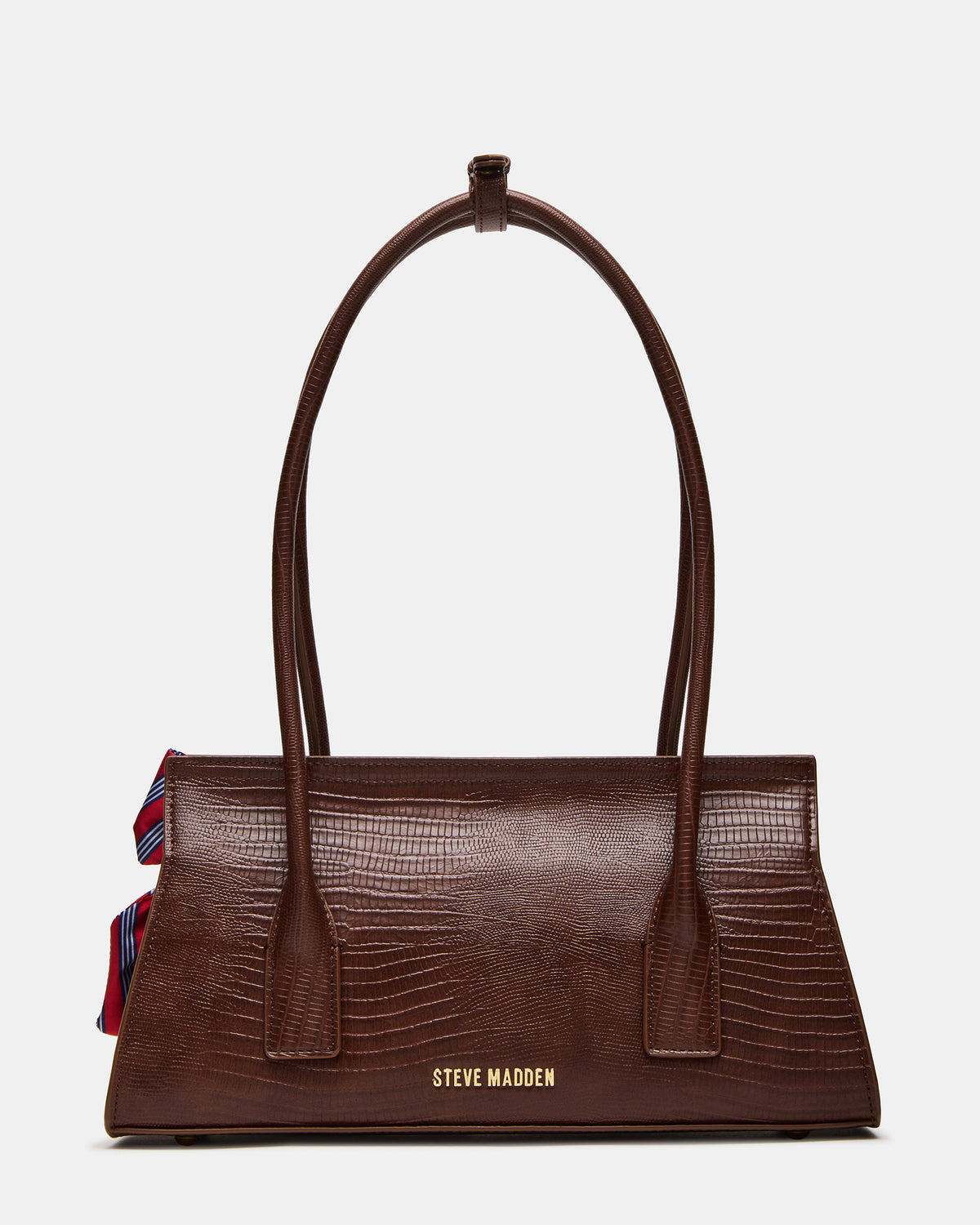 MILAN Bag Chocolate Elongated Menswear-Inspired Shoulder Strap Handbag Steve Madden CHOCOLATE