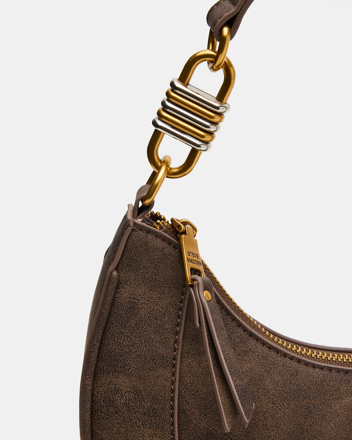 LOHAN Bag Brown Structured Hobo Shoulder Handbag Steve Madden BROWN