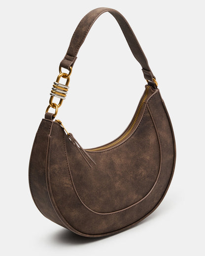 LOHAN Bag Brown Structured Hobo Shoulder Handbag Steve Madden BROWN