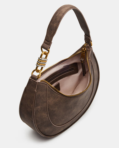 LOHAN Bag Brown Structured Hobo Shoulder Handbag Steve Madden BROWN