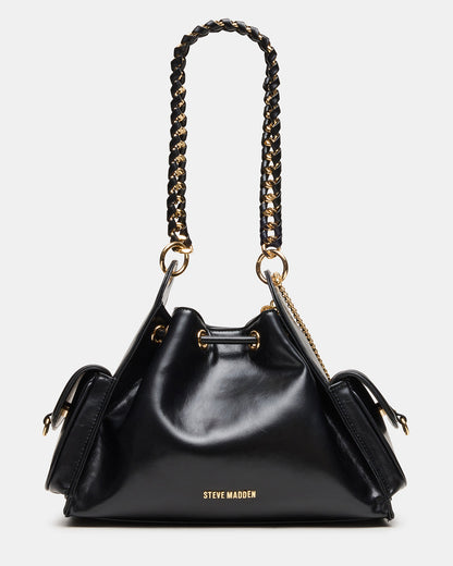 DRU Bag Black Hobo Shoulder Strap Chain Strap Handbag Steve Madden BLACK