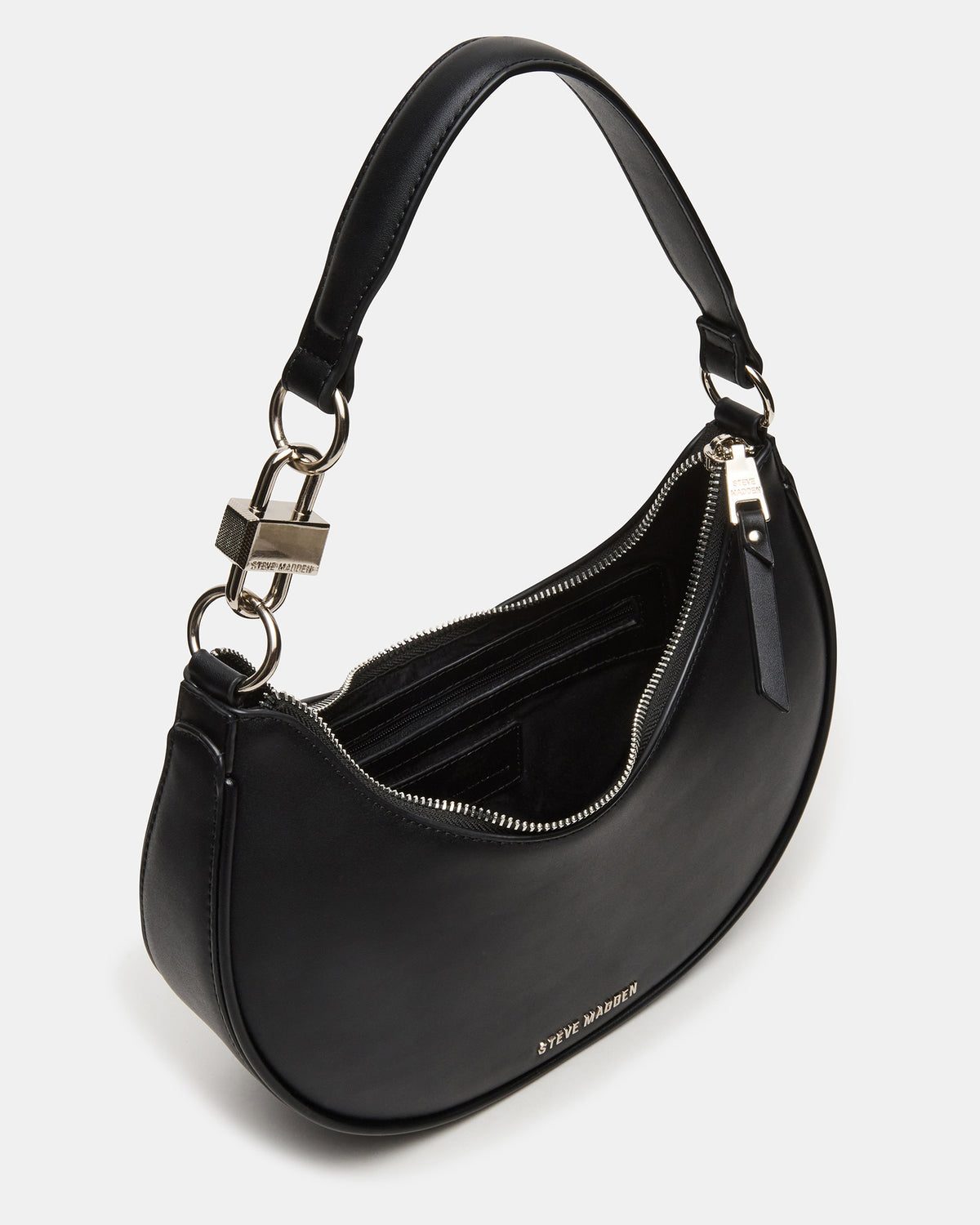 LOHAN Bag Black Structured Hobo Shoulder Handbag Steve Madden BLACK
