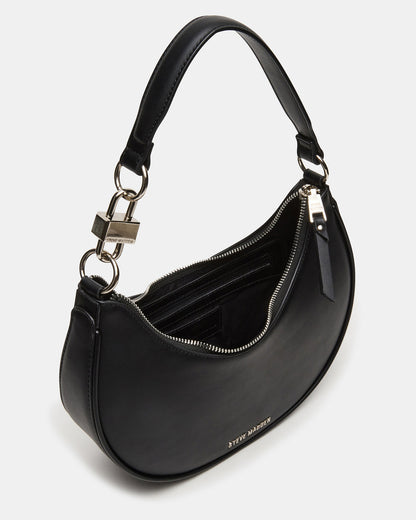 LOHAN Bag Black Structured Hobo Shoulder Handbag Steve Madden BLACK