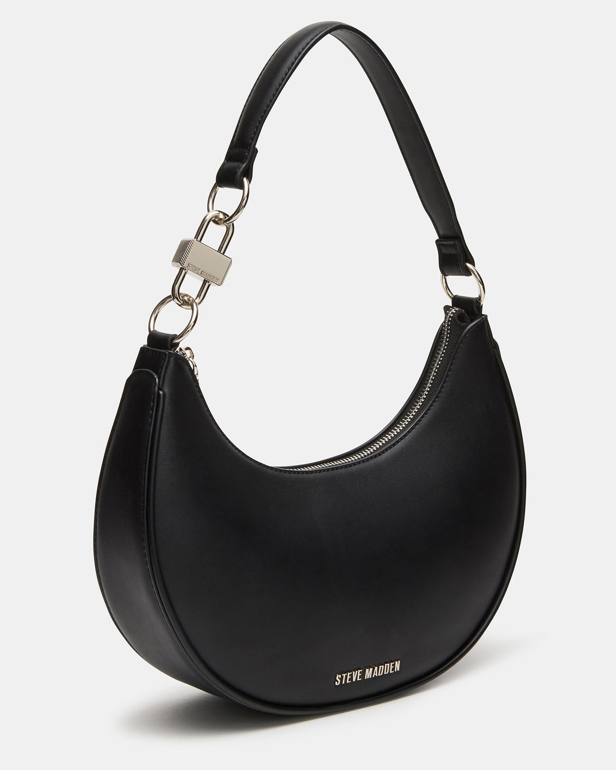 LOHAN Bag Black Structured Hobo Shoulder Handbag Steve Madden BLACK