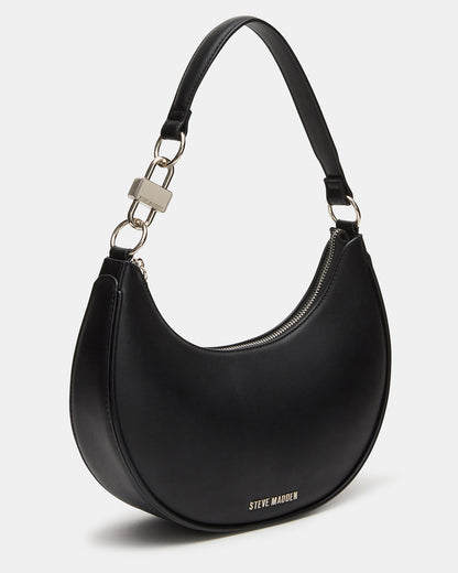 LOHAN Bag Black Structured Hobo Shoulder Handbag Steve Madden BLACK