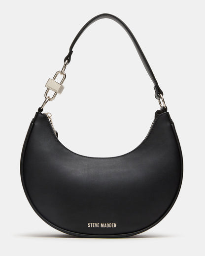 LOHAN Bag Black Structured Hobo Shoulder Handbag Steve Madden BLACK