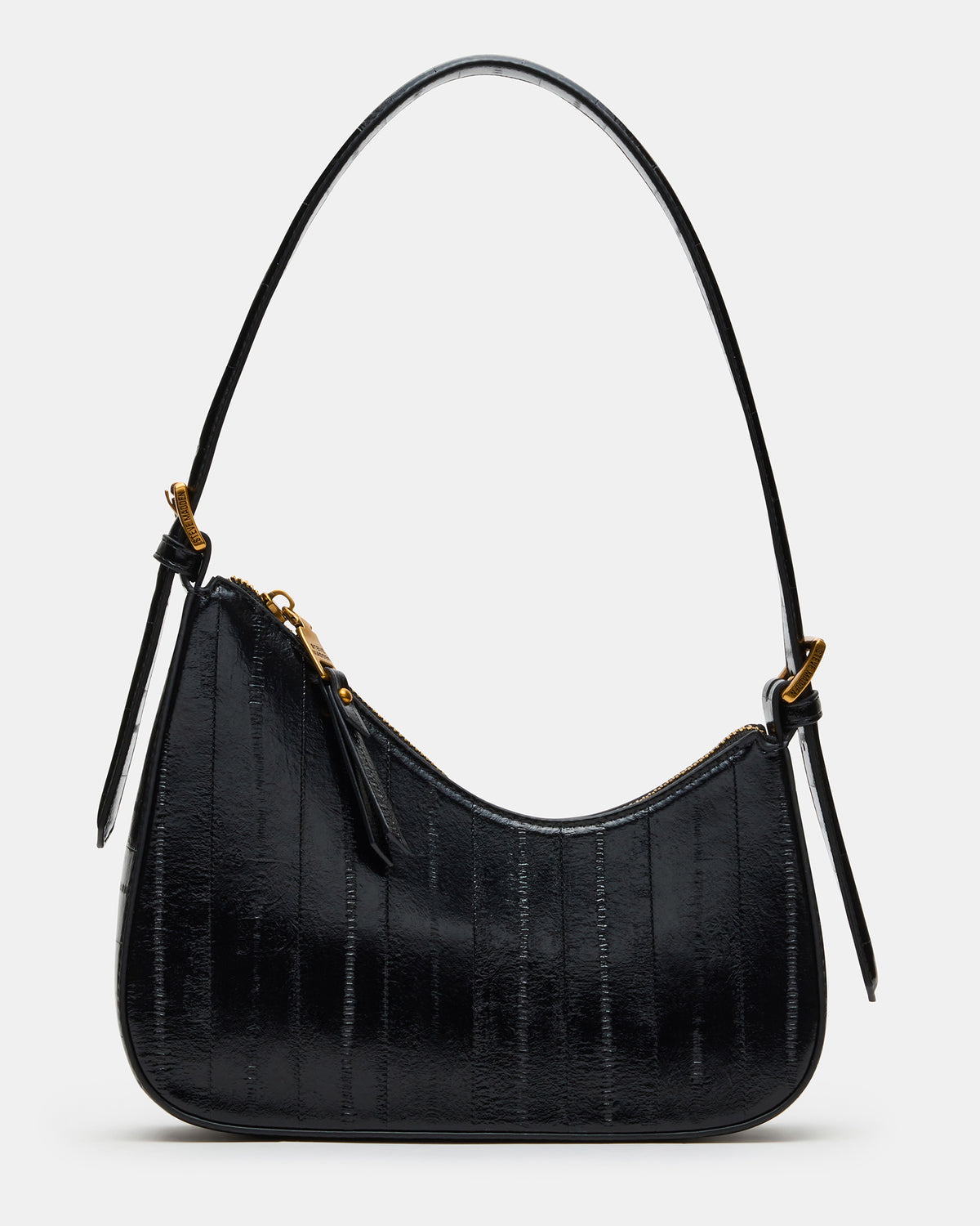 SMITH Bag Black Eel Asymmetric Shoulder Handbag Steve Madden BLACK EEL