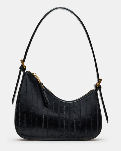SMITH Bag Black Eel Asymmetric Shoulder Handbag Steve Madden BLACK EEL