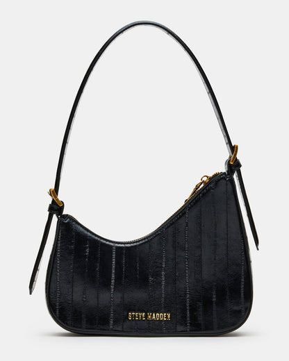 SMITH Bag Black Eel Asymmetric Shoulder Handbag Steve Madden BLACK EEL