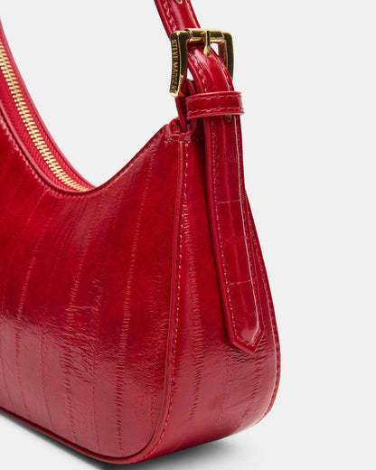 SMITH Bag Red Eel Asymmetric Shoulder Handbag Steve Madden RED EEL