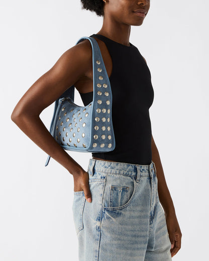 CHEYANN Bag Light Blue Hobo Dome-Studded Shoulder Strap Women's Handbag Steve Madden LIGHT BLUE
