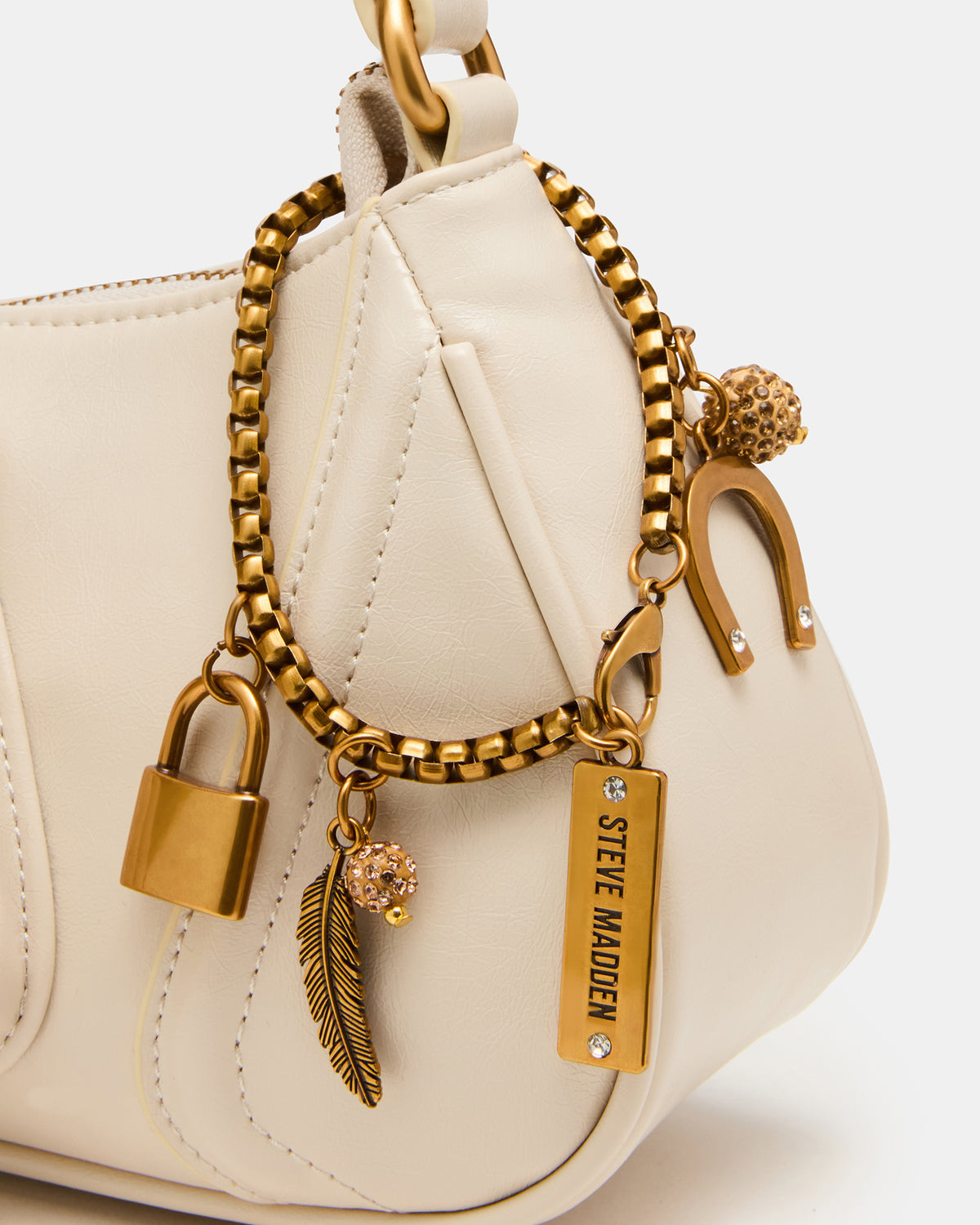 LUXXAR Bag Bone Shoulder Strap Boho-Inspired Handbag Steve Madden BONE