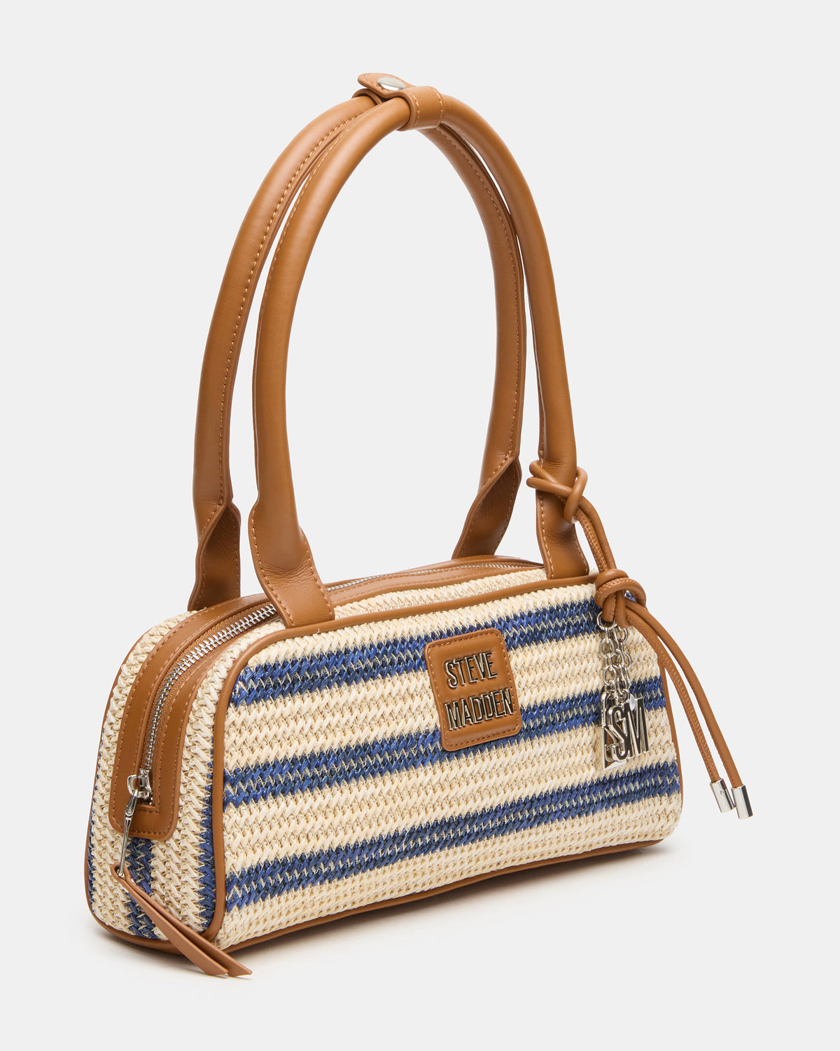 LAGUNE Bag Navy Multi Elongated Straw Shoulder Strap Handbag Steve Madden NAVY MULTI
