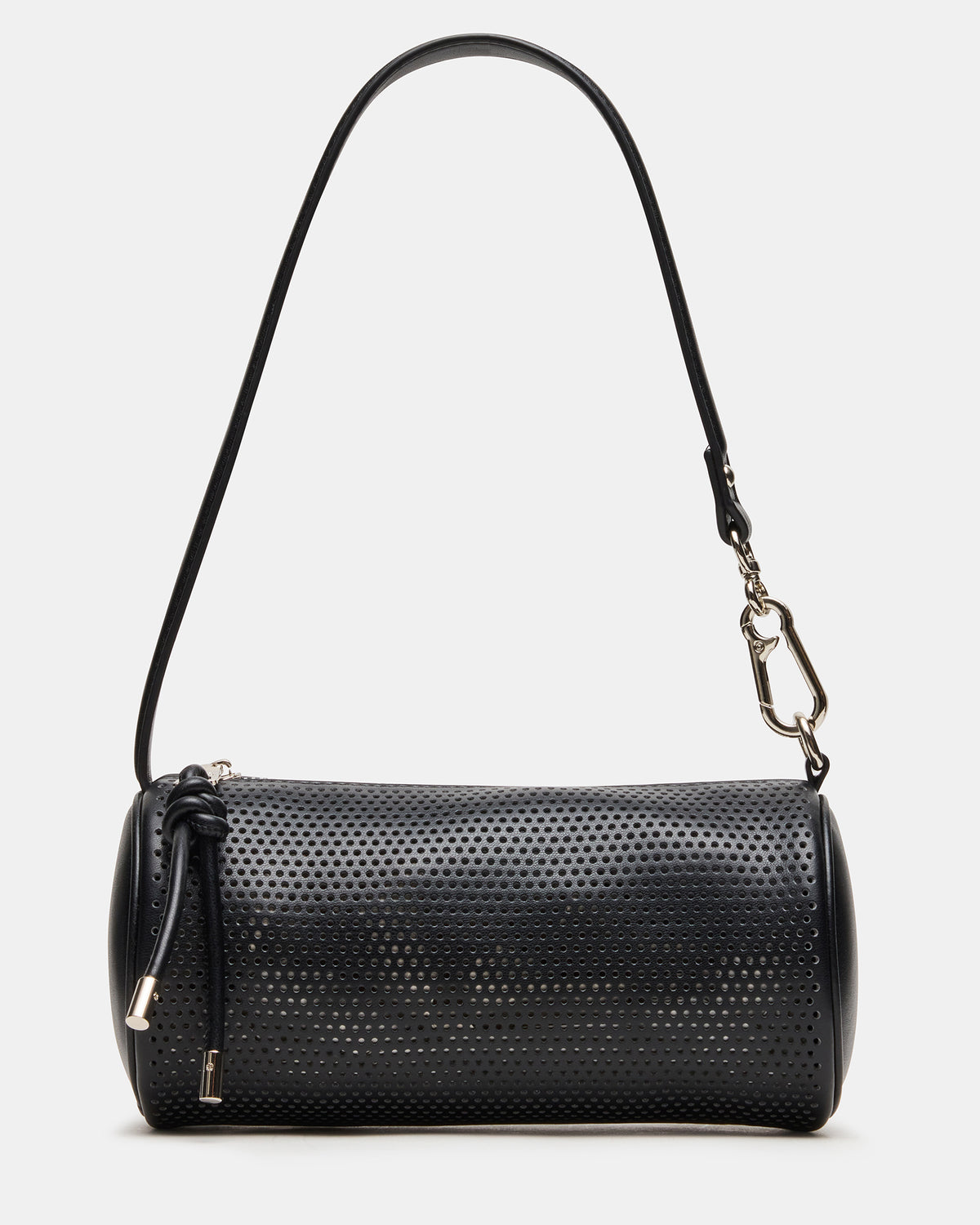 PRIYA Perforated Bag Black Mini Barrel Shoulder Handbag Steve Madden BLACK