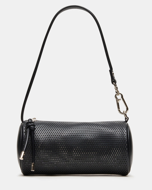PRIYA Perforated Bag Black Mini Barrel Shoulder Handbag Steve Madden BLACK