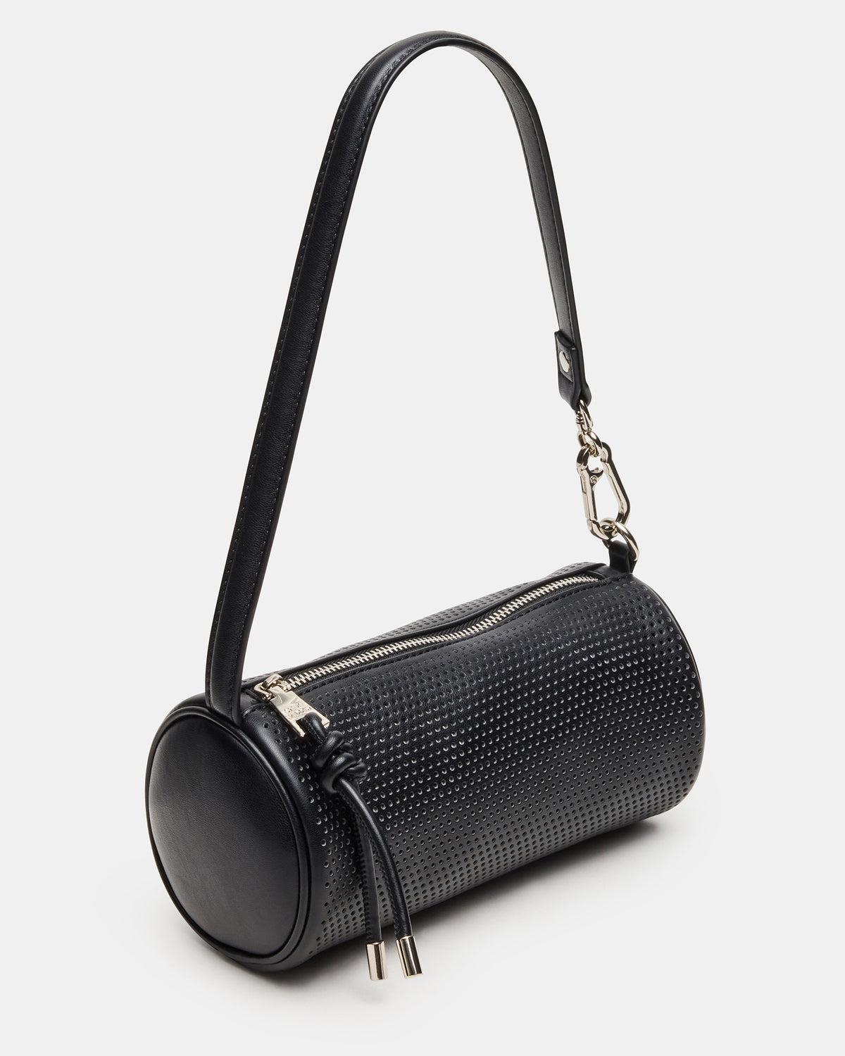 PRIYA Perforated Bag Black Mini Barrel Shoulder Handbag Steve Madden BLACK