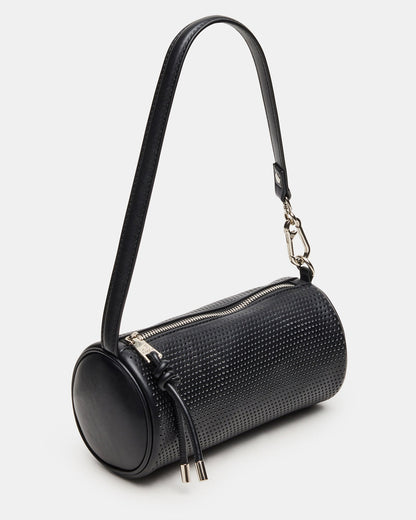 PRIYA Perforated Bag Black Mini Barrel Shoulder Handbag Steve Madden BLACK