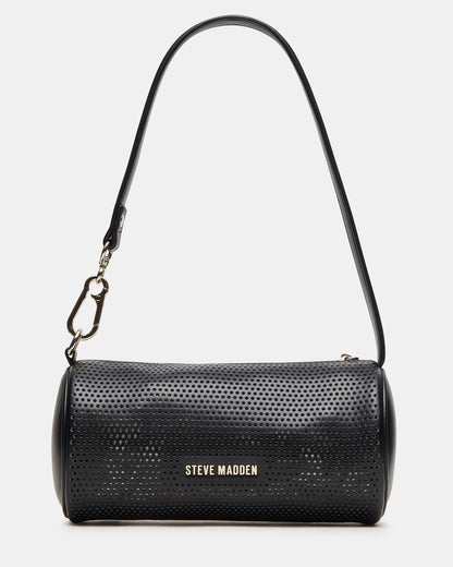 PRIYA Perforated Bag Black Mini Barrel Shoulder Handbag Steve Madden BLACK