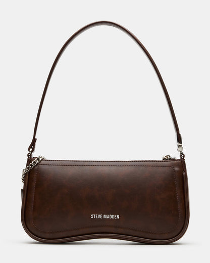 ANGEL Bag Brown Distressed Top-Zipper Structured Shoulder Strap Handbag Steve Madden DISTRESSED BROWN