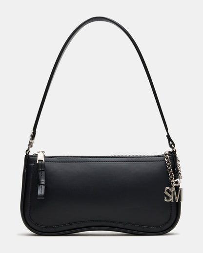 ANGEL Bag Black Top-Zipper Structured Shoulder Strap Handbag Steve Madden BLACK
