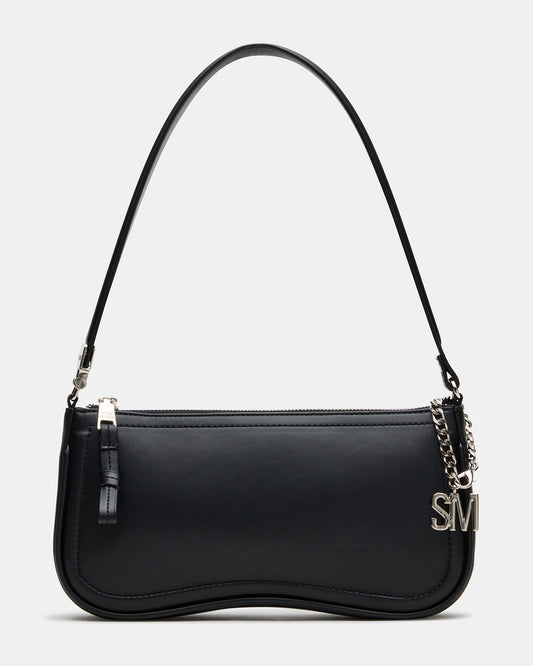 ANGEL Bag Black Top-Zipper Structured Shoulder Strap Handbag Steve Madden BLACK