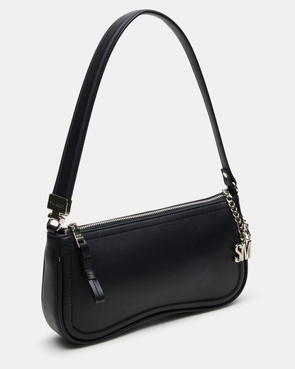 ANGEL Bag Black Top-Zipper Structured Shoulder Strap Handbag Steve Madden BLACK