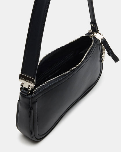 ANGEL Bag Black Top-Zipper Structured Shoulder Strap Handbag Steve Madden BLACK